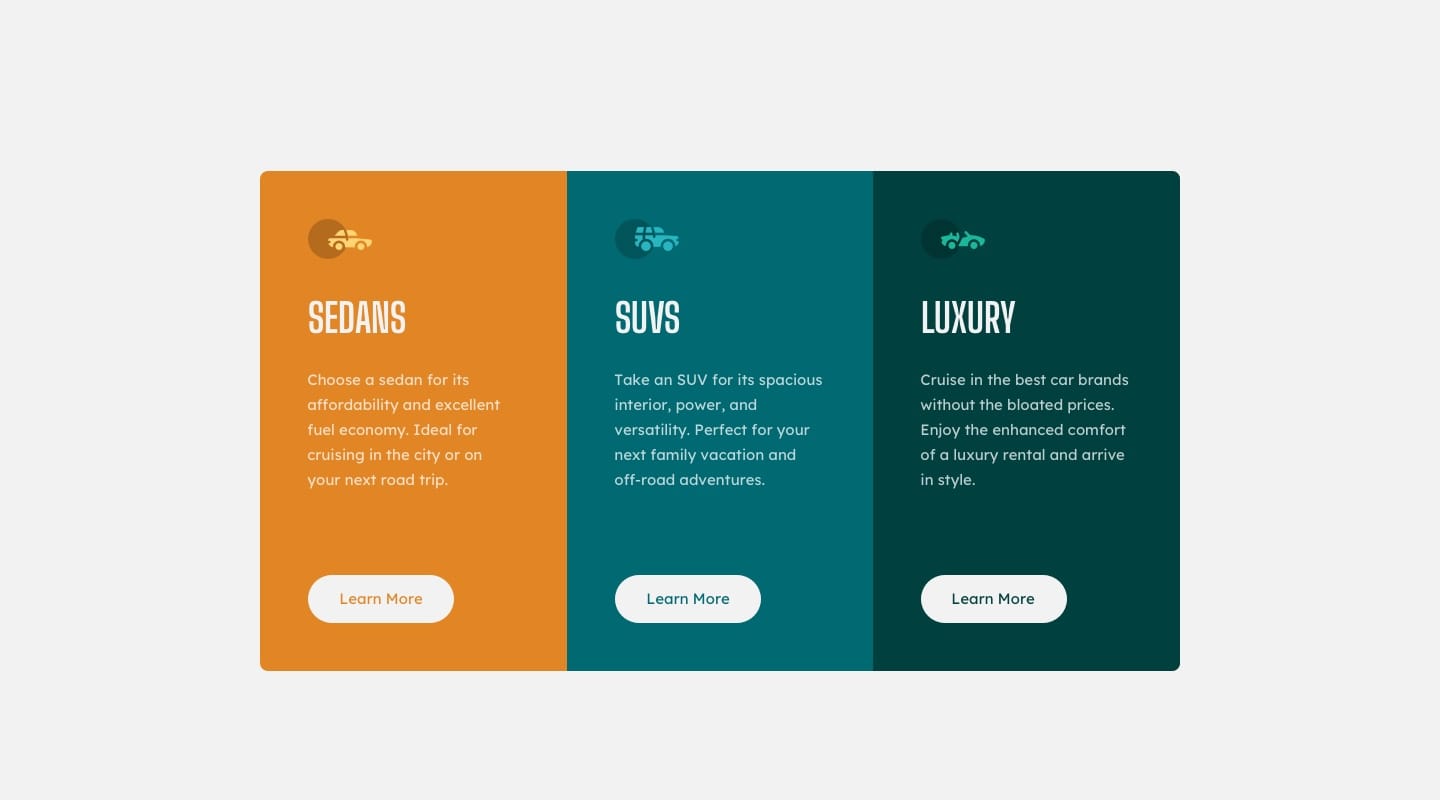 3 Column preview card